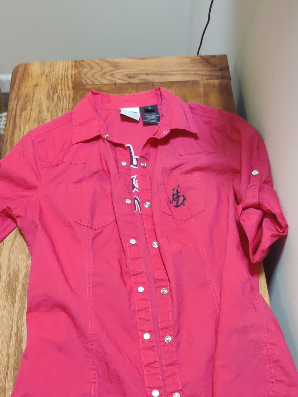 Harley-Davidson Pink Button-Down Shirt